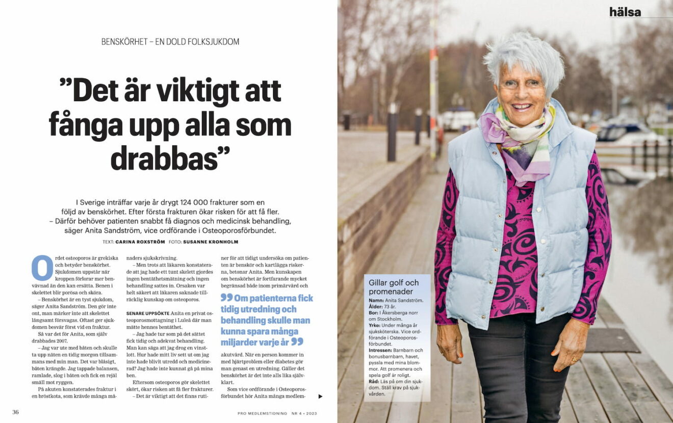 Anita Sandström intervjuad i PRO Pensionären